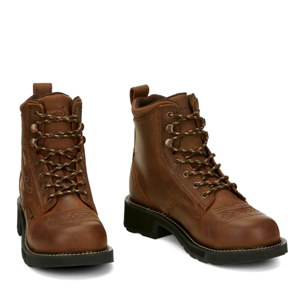 NWT's!- JUSTIN -Brown Work/Riding Boots - Katerina 6" Boot- Size 11